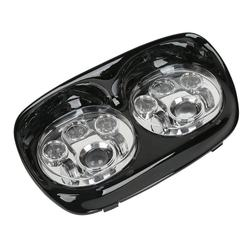 FOR Harley gliding motorcycle headlights. (Dual LED projector headlights with Angle eyes for Harley Davidson Harley Road glide 2004-2014 FLTRModel)