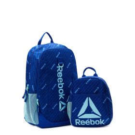 Reebok Childrens Arden Unisex Laptop Backpack, 2-Piece Lunch Set, Surf Blue