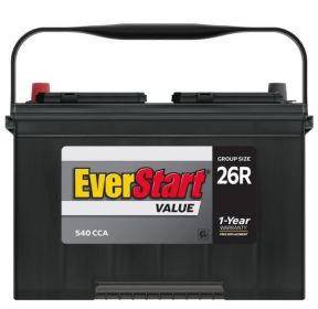 EverStart Value Lead Acid Automotive Battery, Group Size 26R - 540 CCA - 12 Volts