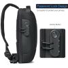 Anti Theft Sling Bag Waterproof Chest Bag Crossbody Backpack w USB Charge Port