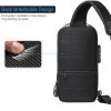 Anti Theft Sling Bag Waterproof Chest Bag Crossbody Backpack w USB Charge Port